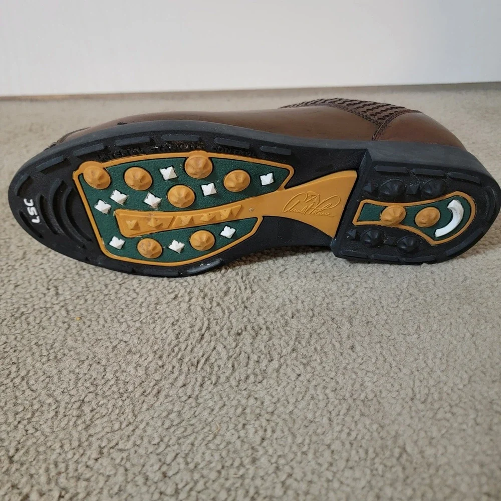 Vintage Arnold Palmer Umbrella Outlast LSC Brown Woven Golf Shoes Size 11.5